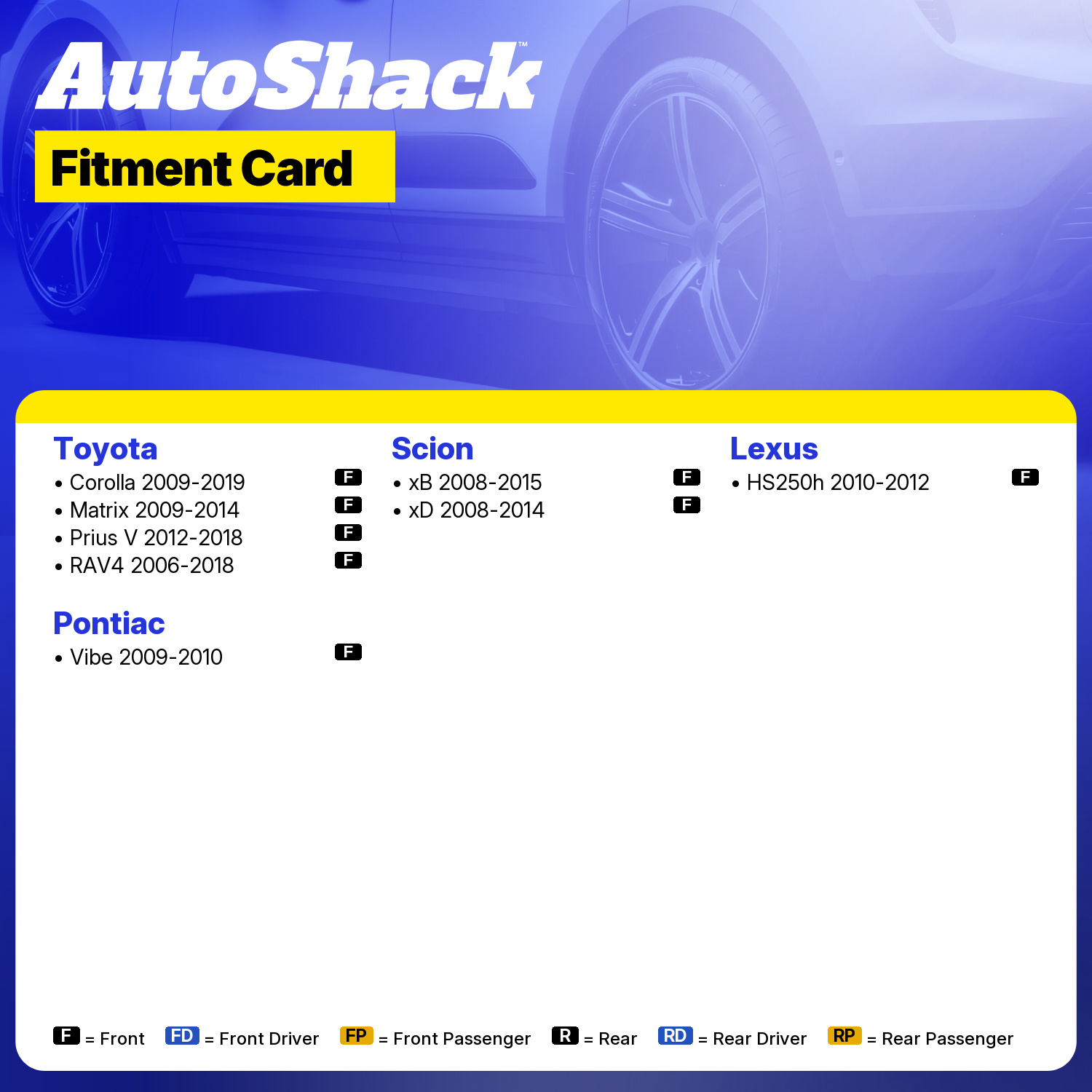 Front Ceramic Brake Pads Kit for Lexus HS250h, Panama