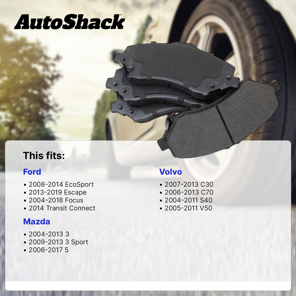 Front Ceramic Brake Pad Kit Driver and Passenger Side | SCD1044