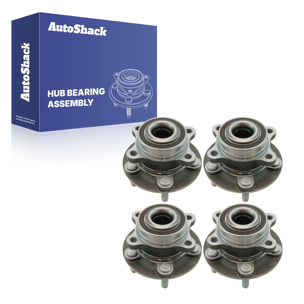Front and Rear Wheel Bearing Hub Assembly Set of 4 | HB4X0074