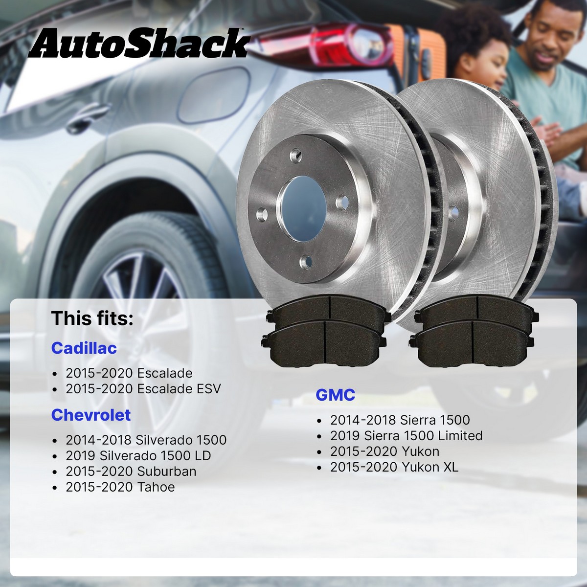 Kit De 6 Rotores De Disco Traseros Y Pastillas De Cerámica Para Chevy Silverado Sierra Tahoe Yukon