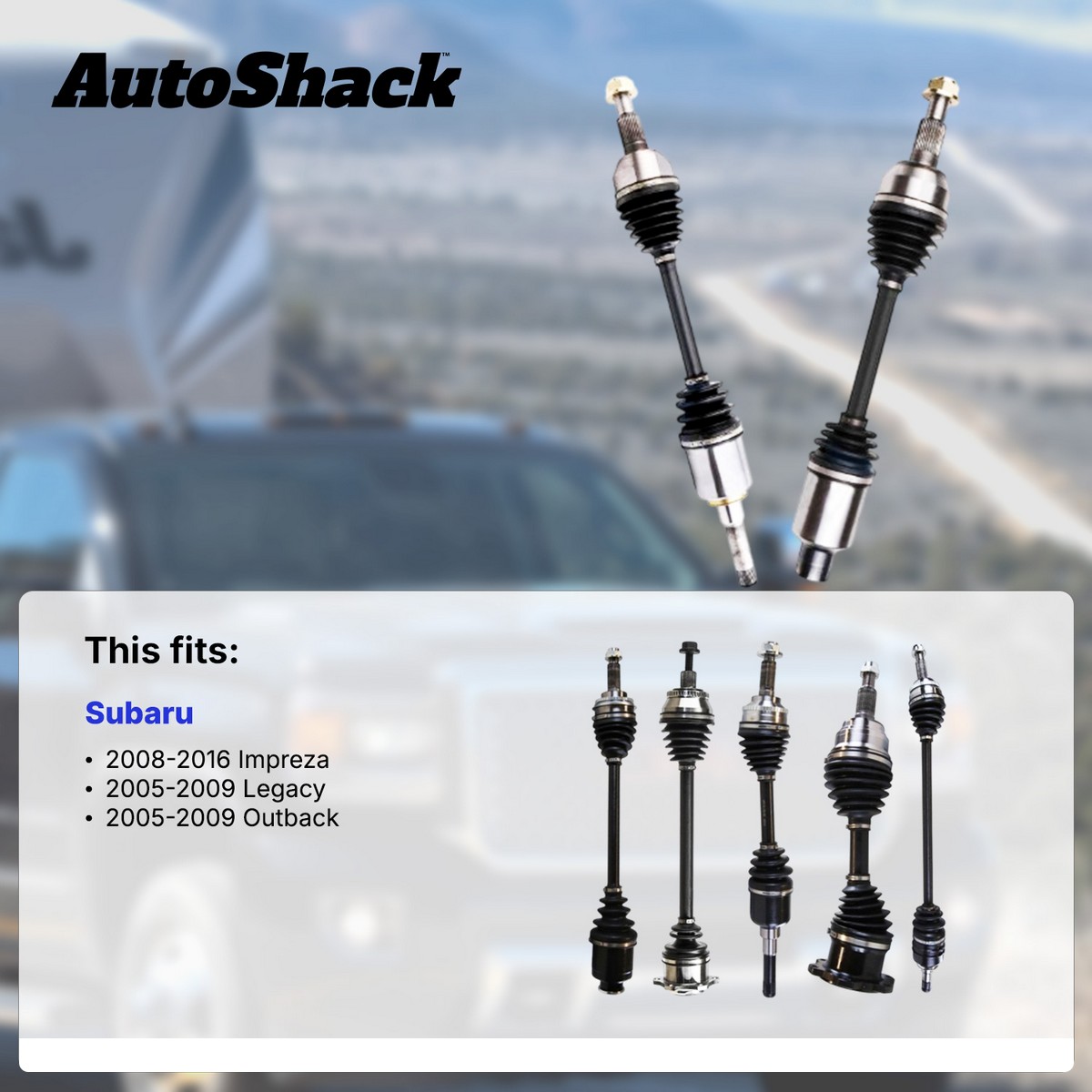 Front New CV Axle Shaft Assembly Neoprene Boots Driver or