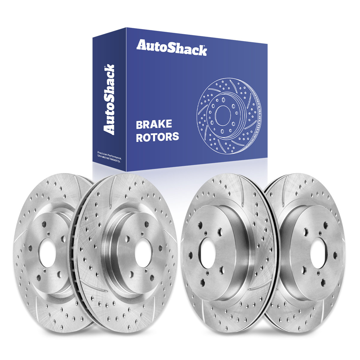 BRK030487710 - Front & Rear Drilled & Slotted Brake Rotors