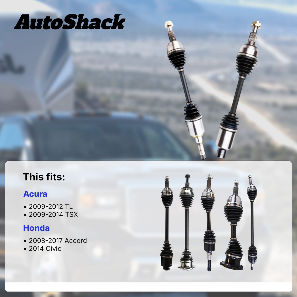 Front New CV Axle Shaft Assembly Neoprene Boots Passenger Side