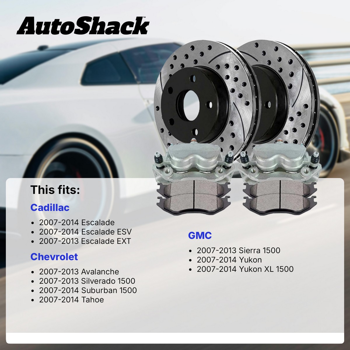 thumbnail image 2 of Detroit Axle Front Brake Calipers And Pads Kit For Chevy Suburban, Silverado, GMC Sierra, Yukon XL 1500 2 of 2