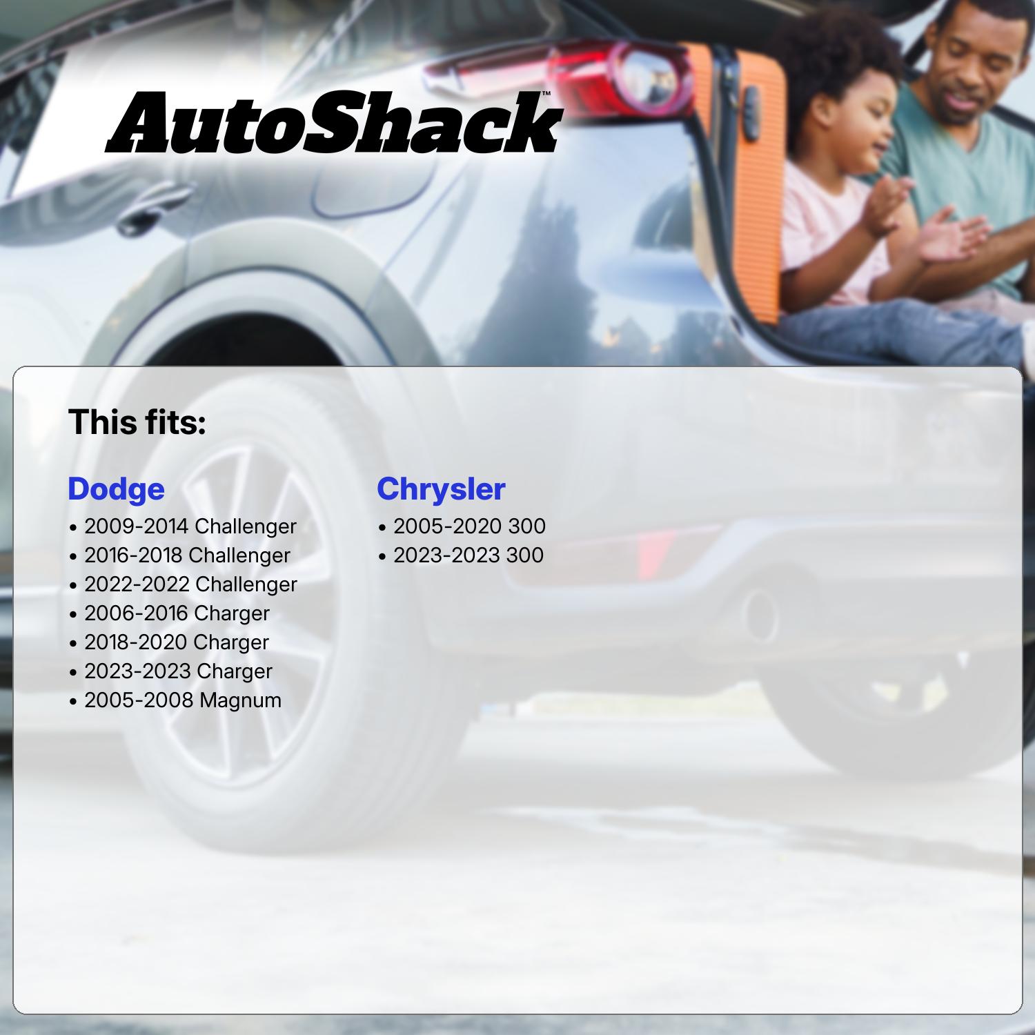 AutoShack Front & Rear Drilled & Slotted Brake Rotors | Replacement for 2015-2023 Dodge Challenger Charger 2014-2023 Chrysler 300 3.6L AWD RWD | Silver Zinc Coated | 4-PC Brake Kit | SilverShield Pro