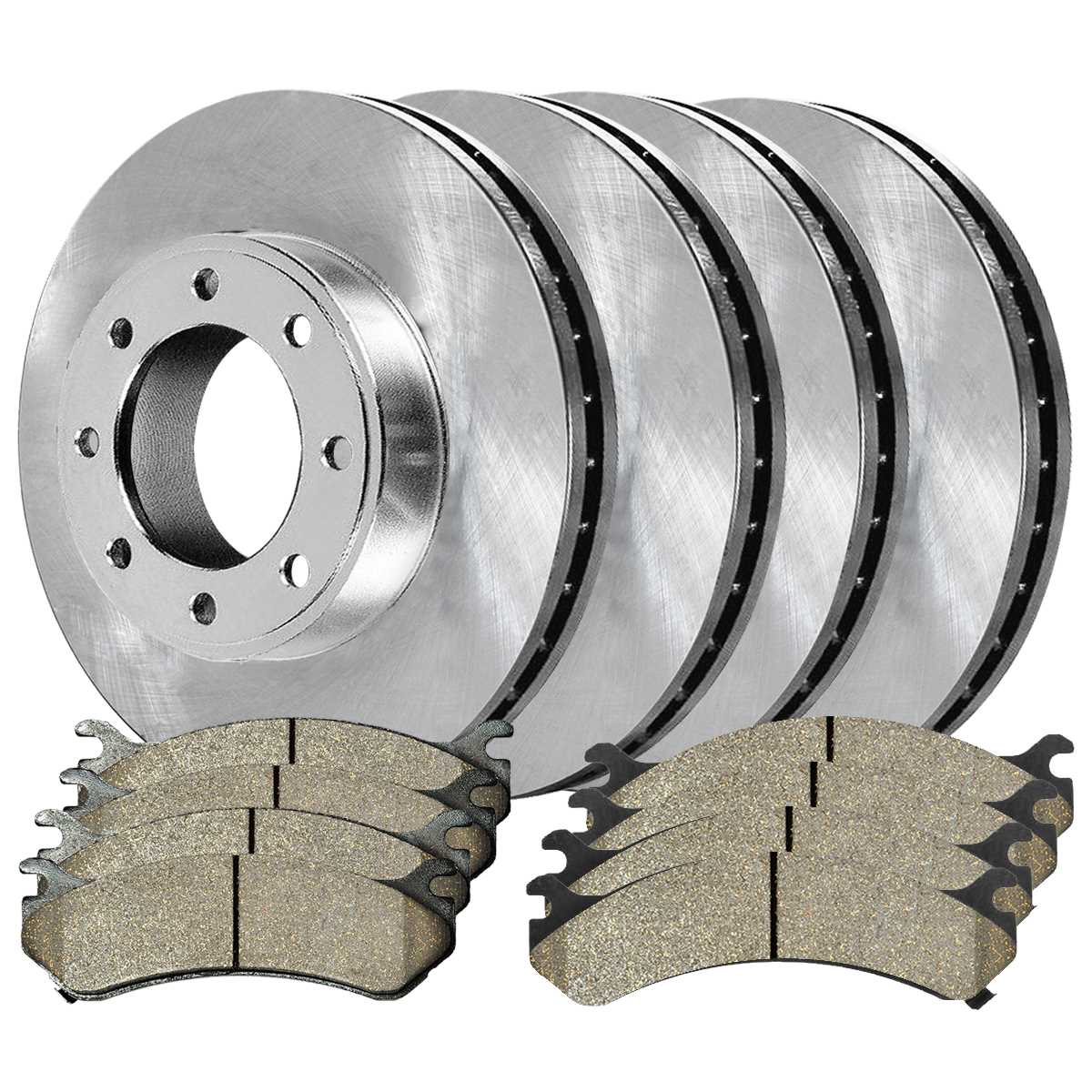 Front and Rear Brake Rotors and Ceramic Pads Kit | SCDR187