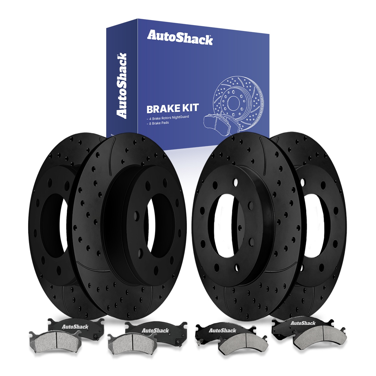 Set of 6 Front 275mm Drilled Slotted Brake Disc Rotors-D923 7824 Ceramic Brake Pad Kit For 2003-2008 Toyota Corolla