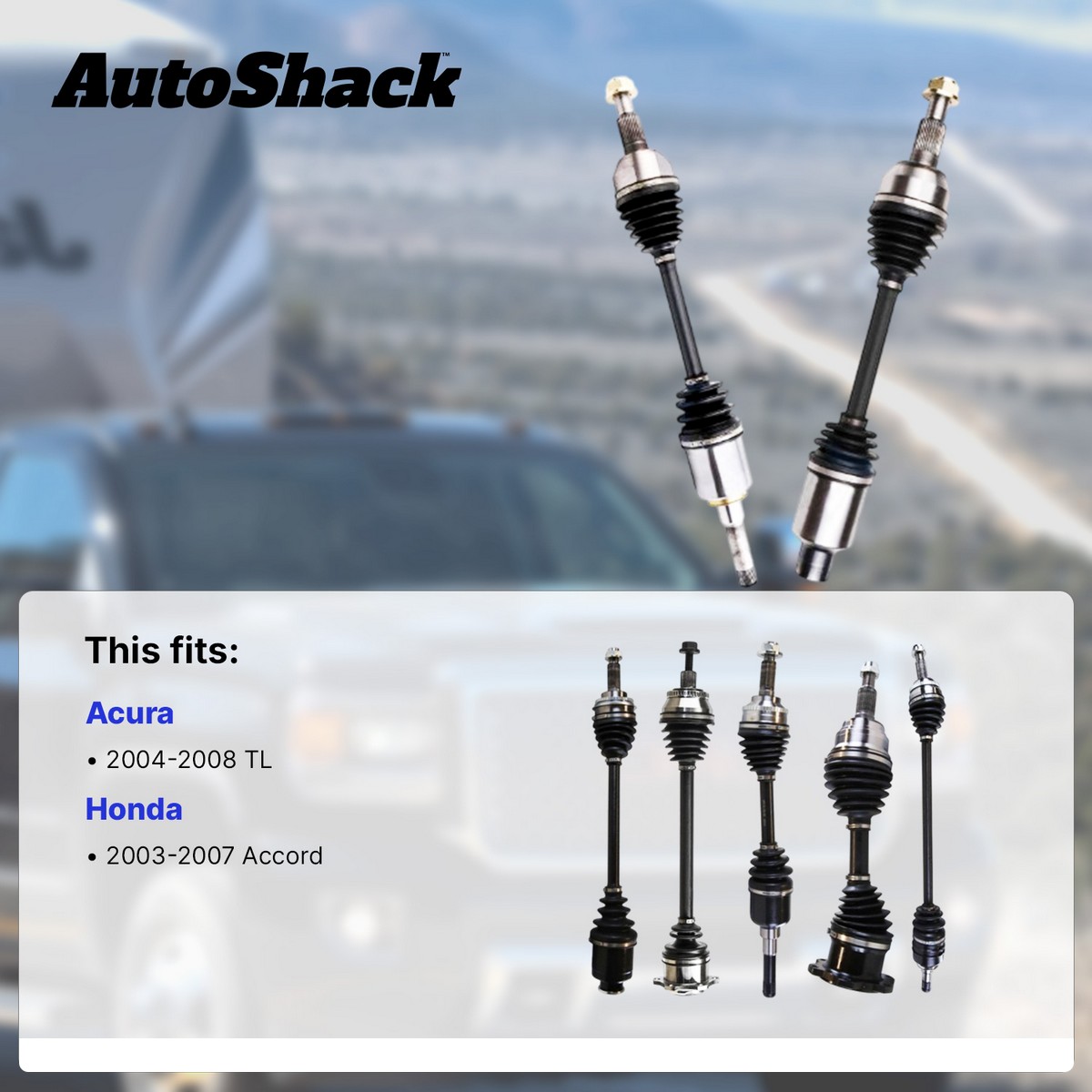 Front New CV Axle Shaft Assembly Neoprene Boots Driver Side