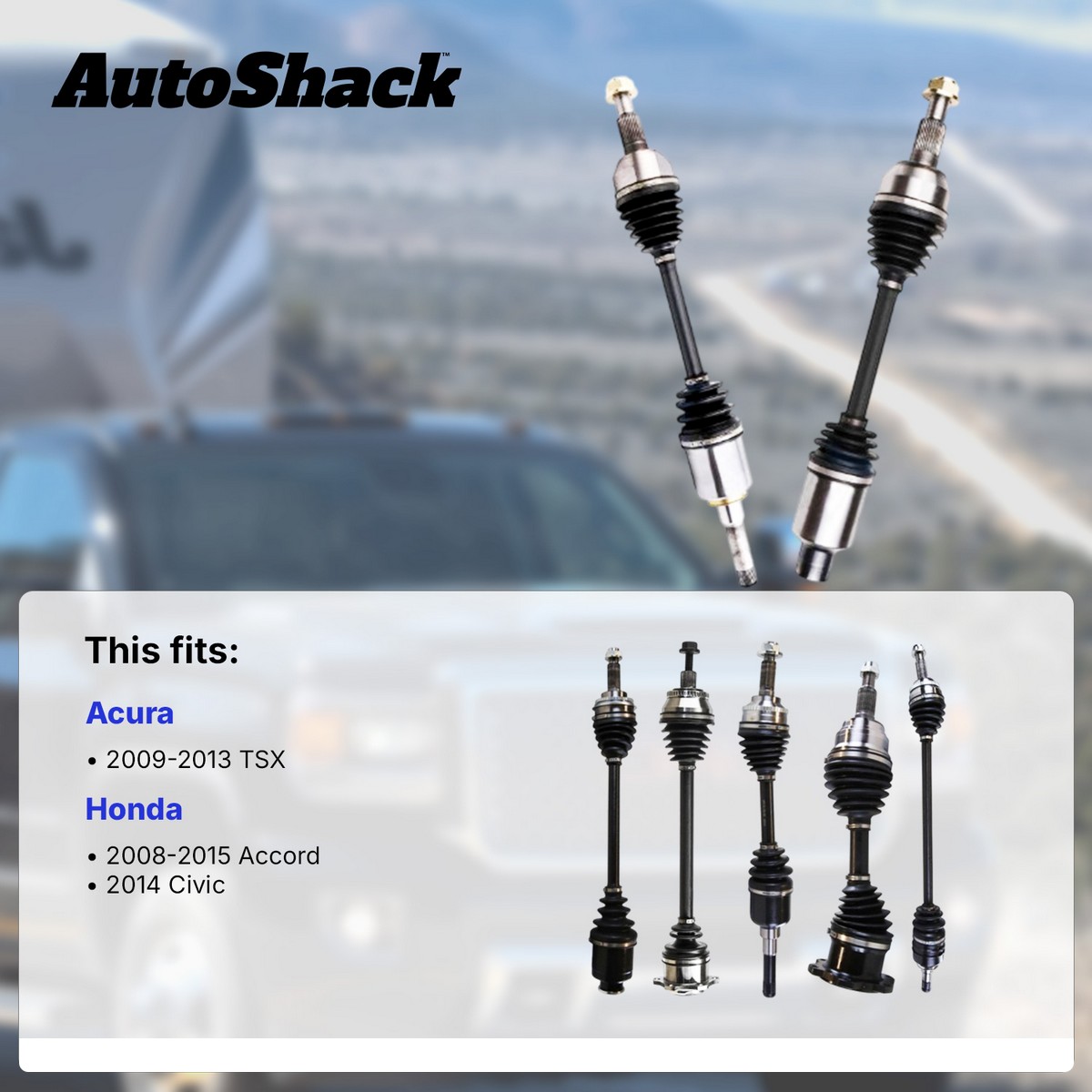 Front New CV Axle Shaft Assembly Neoprene Boots Driver Side