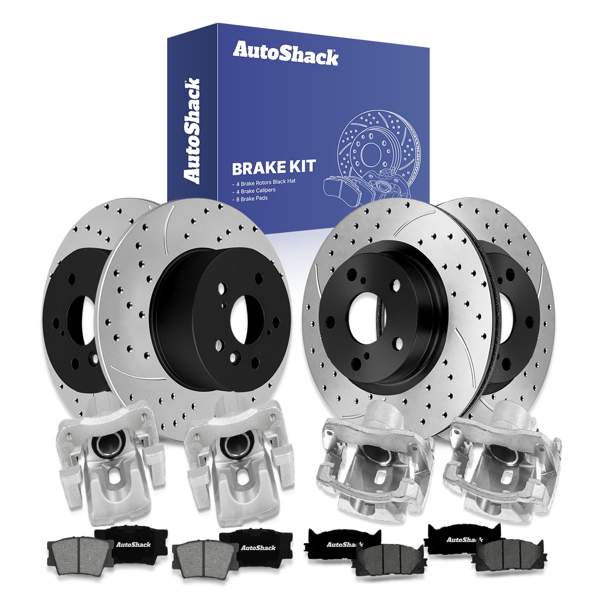 Drilled & Slotted Brake Rotors With Ceramic Pads For Toyota Camry, Avalon, Lexus ES350