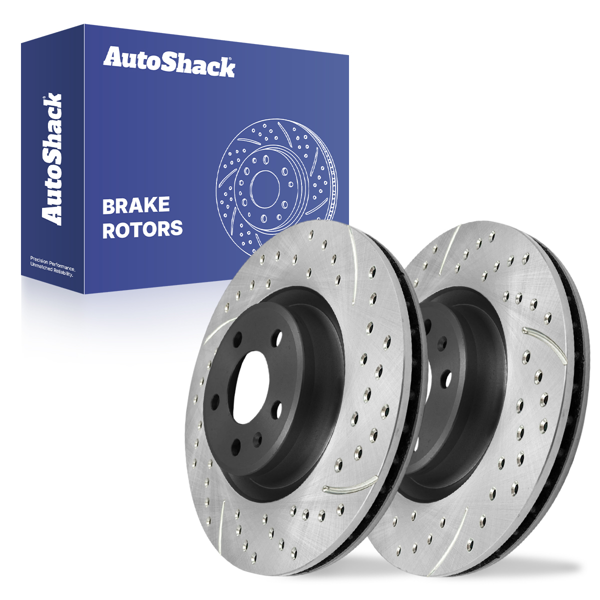 Pair Of Front G-Coated Drilled & Slotted Performance Brake Rotors – Direct Fit